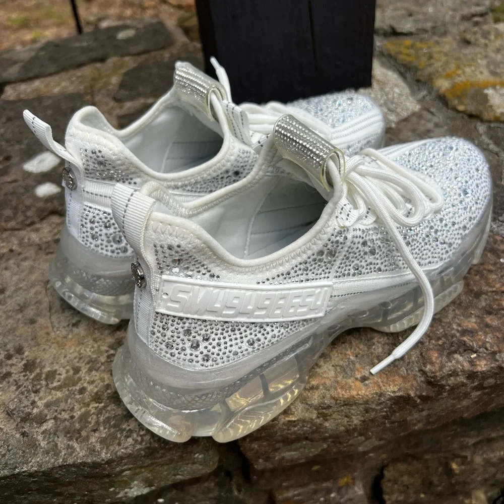 Steve Madden Maxima-R Shimmering White Sneakers - Picture 6 of 10